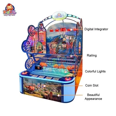 Coin-Operated Arcade Basketball Game with LED Lights (4)